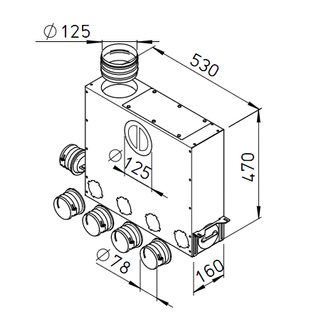 Caisson répartiteur 5 x DN75 - Flexpipe